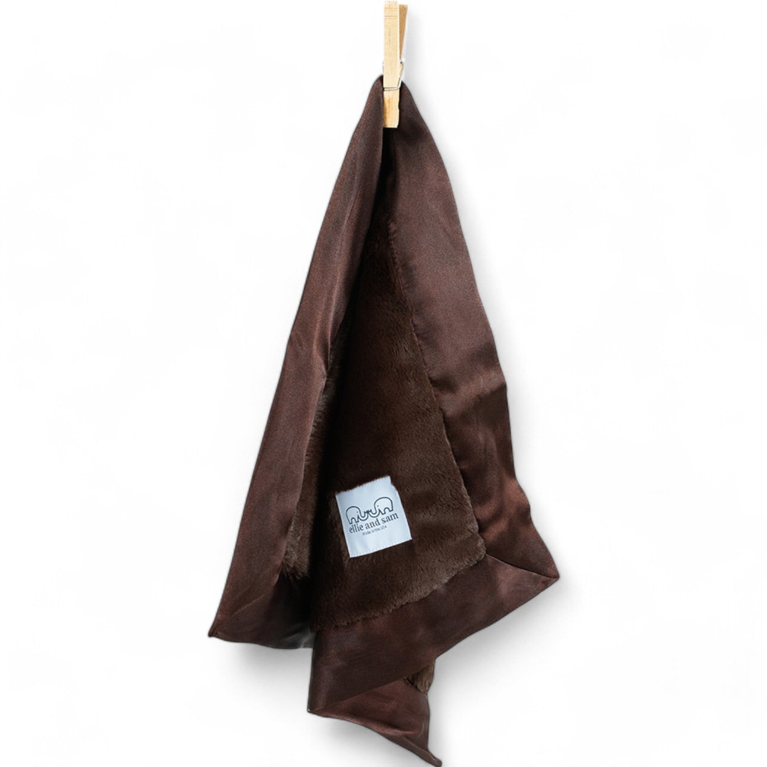 Luxury Satin Border Lovey - Chocolate