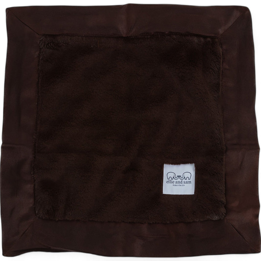 Luxury Satin Border Lovey - Chocolate