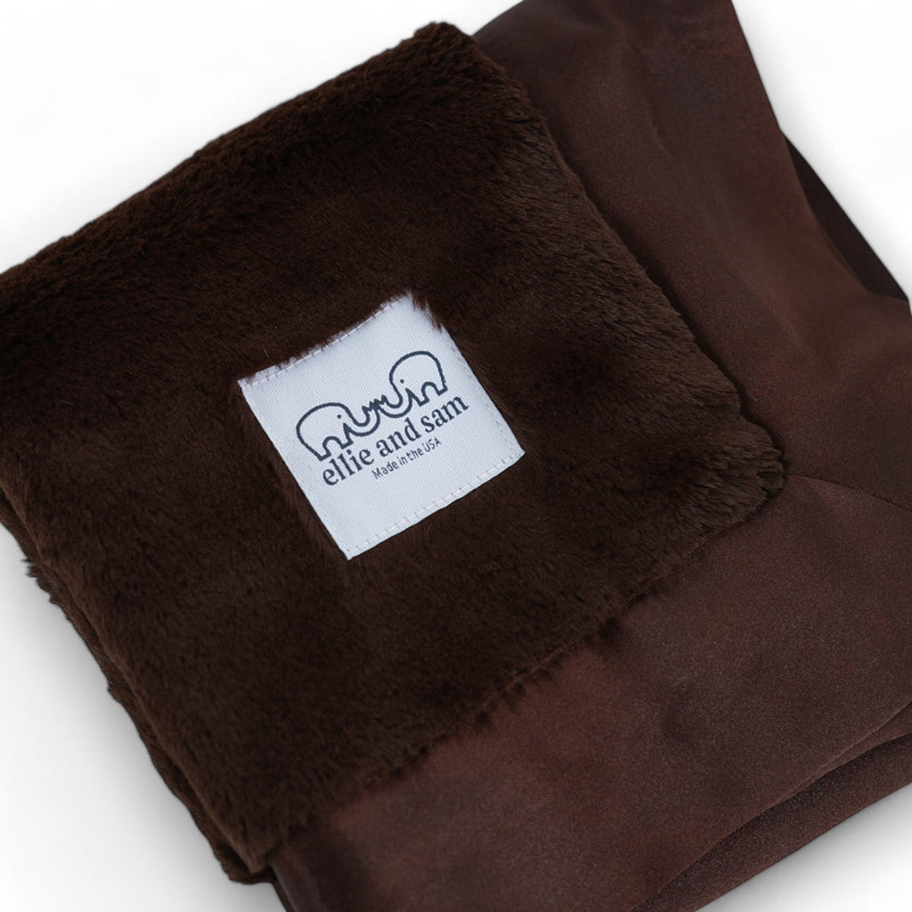 Luxury Satin Border Lovey - Chocolate