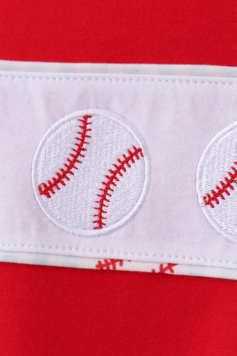 Baseball applique shorts set