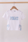 White MAMA bow applique mom&me top