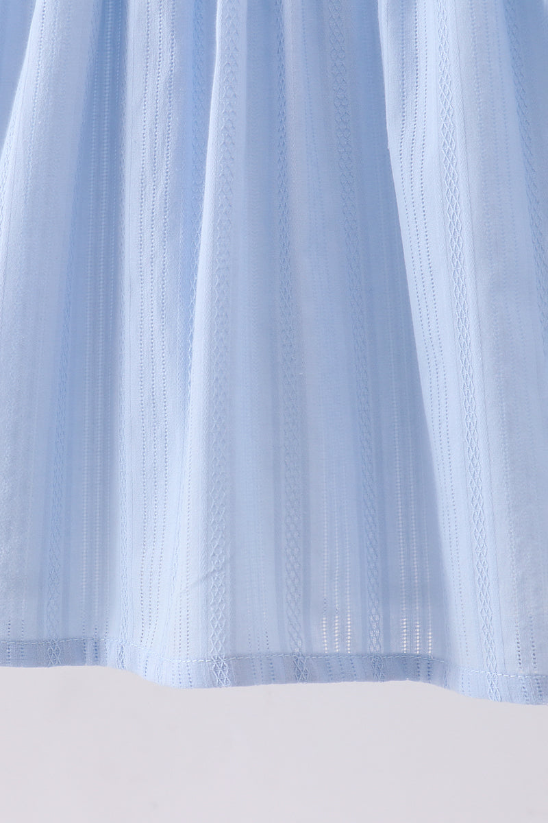 Blue sailboat embroidery jacquard dress