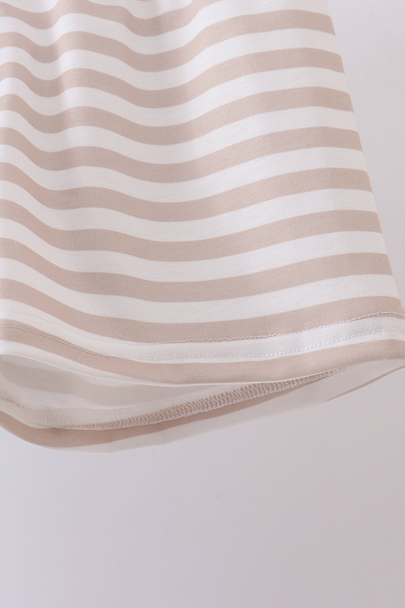 Blue puppy french knot stripe shorts set