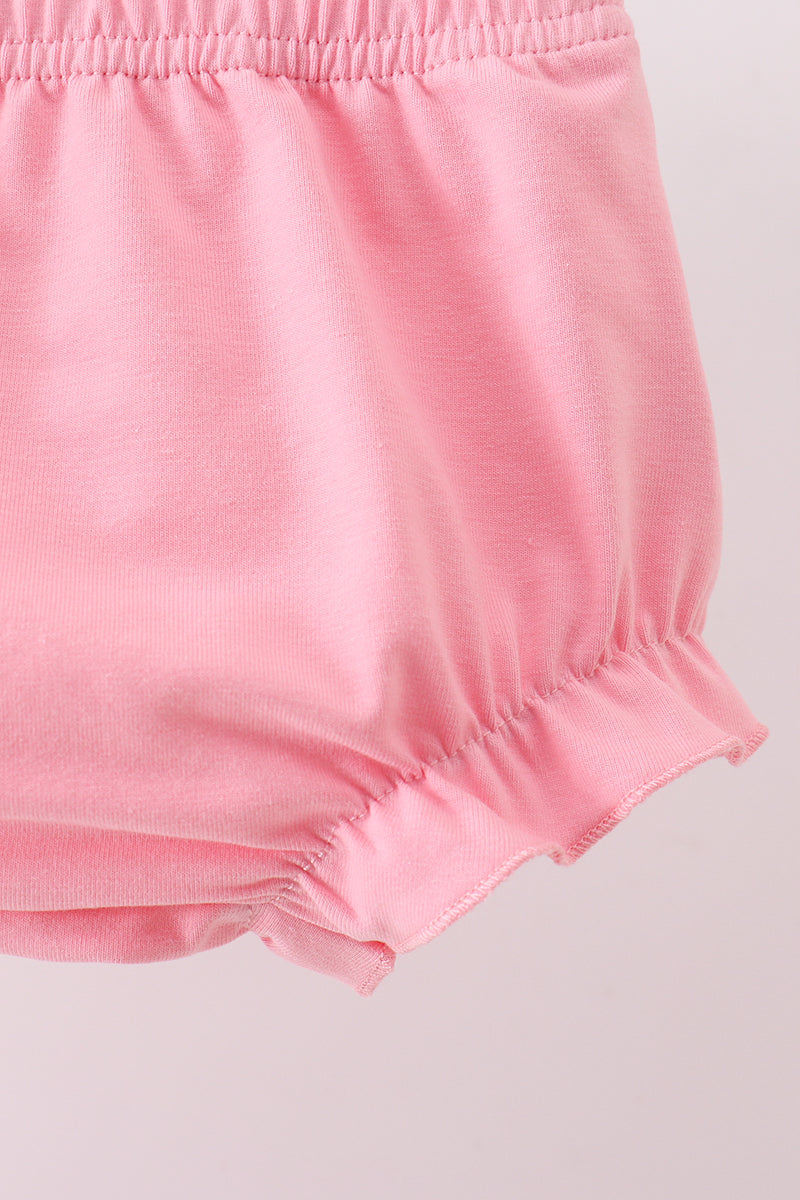 Pink stripe cross applique bloomer set