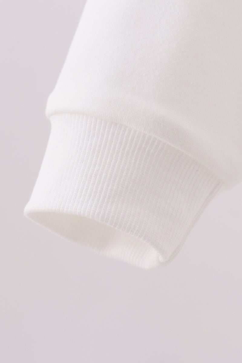 Cream Patriotic hand-sewn bow mom&me sweatshirt