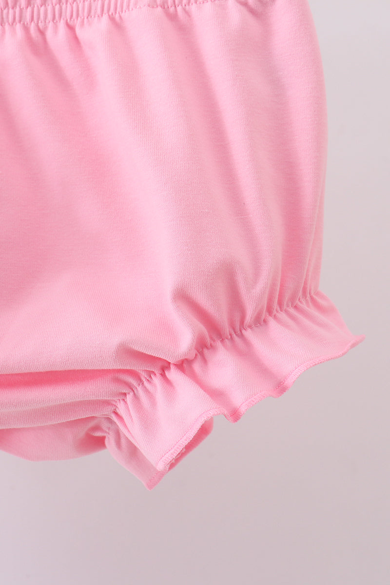 White cross smocked ruffle bloomer set