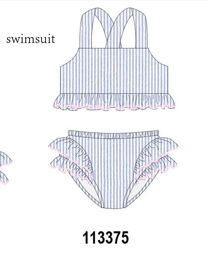 Blue Stripe 2pc Swimsuit