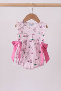 Pink golf print ruffle bubble