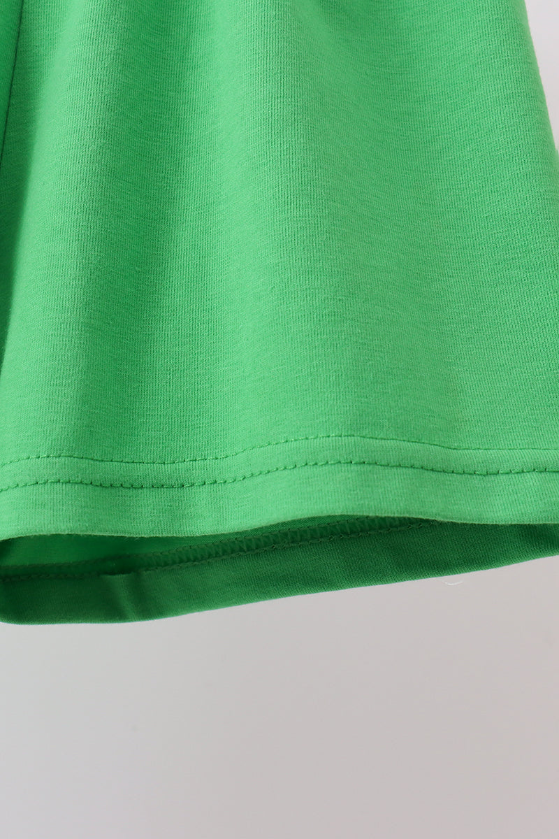 Green golf print shorts set