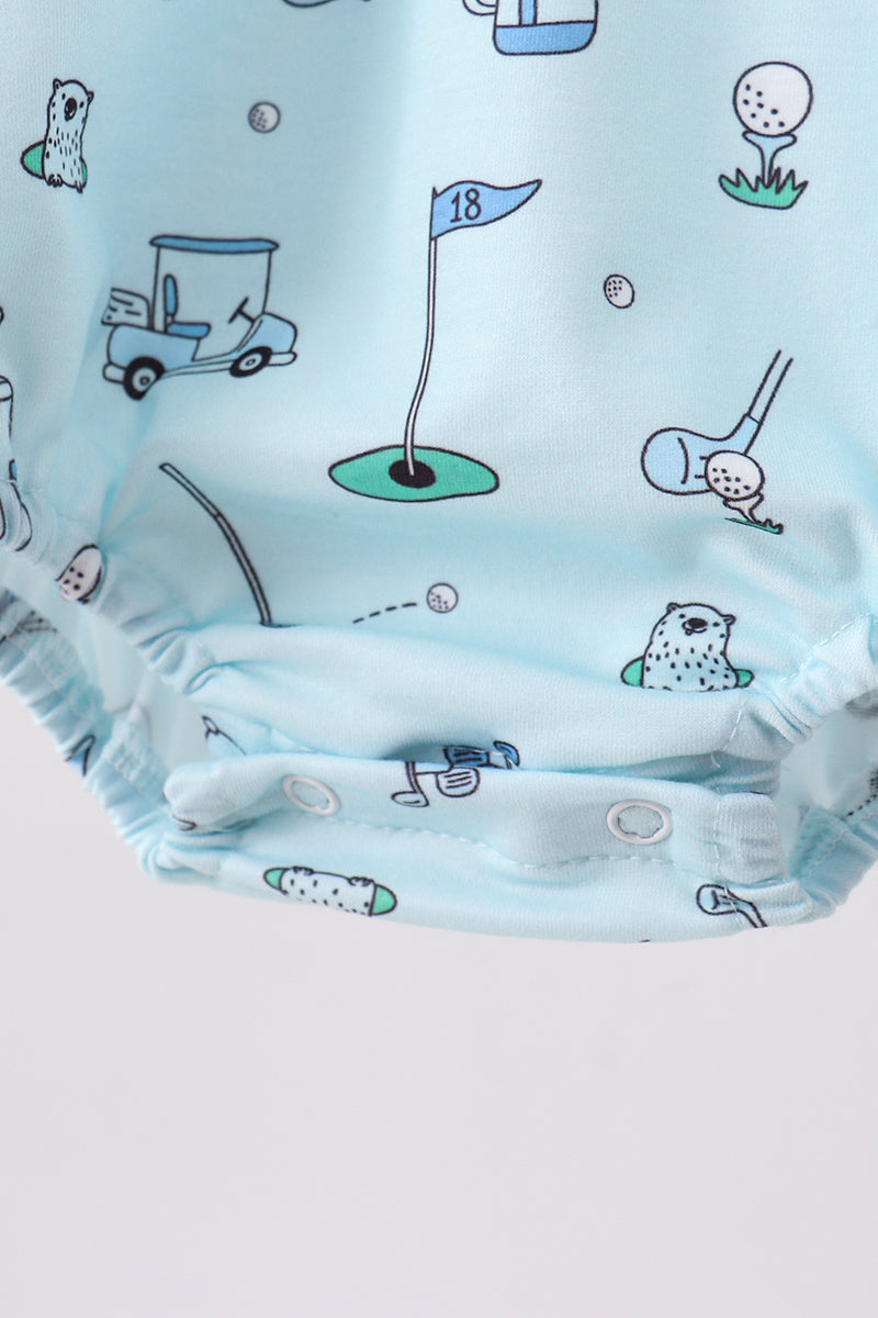 Blue golf print bubble