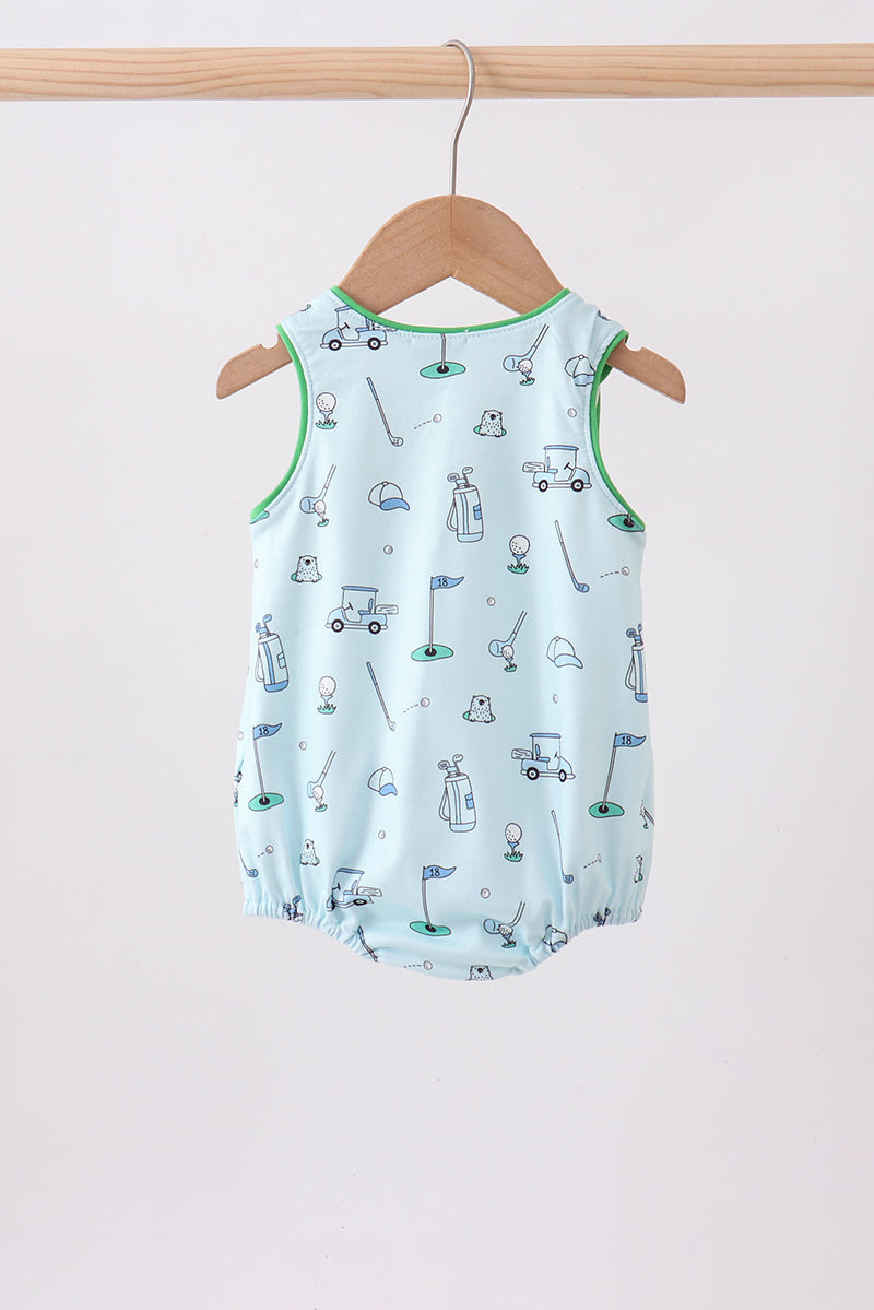 Blue golf print bubble
