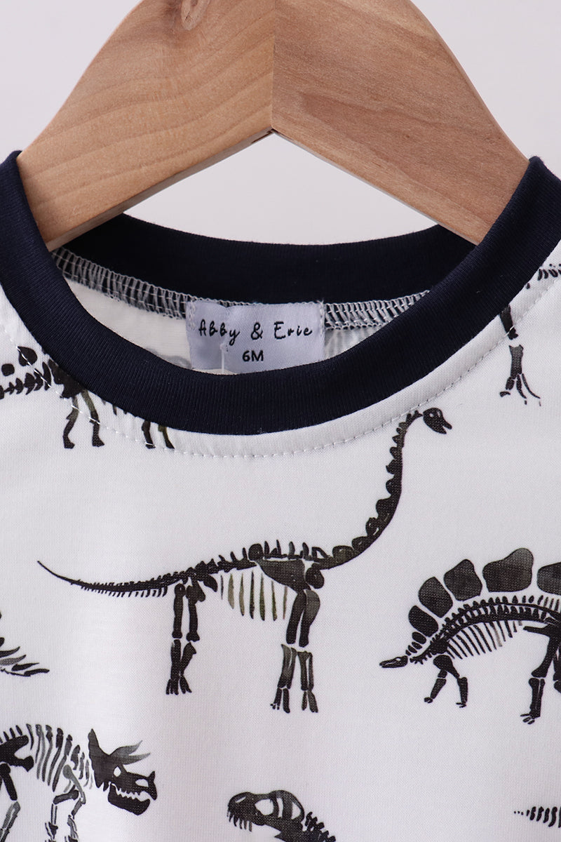Navy dinosaur print bubble