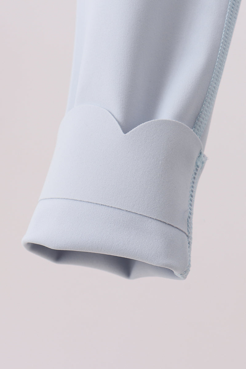 Blue Scalloped Yoga Active Leggings