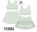 Green Scalloped Yoga Skorts Set