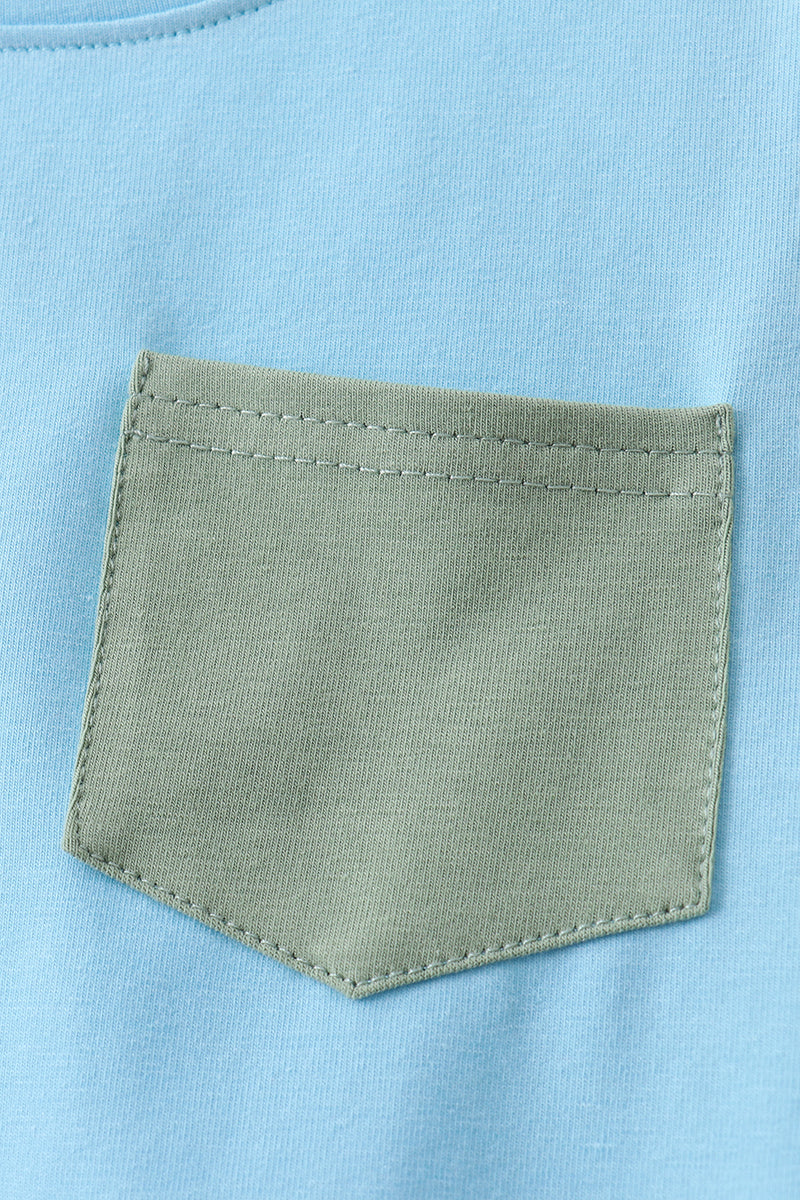 Blue sage shorts set