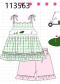 Green Golf Embroidered Ruffle Set