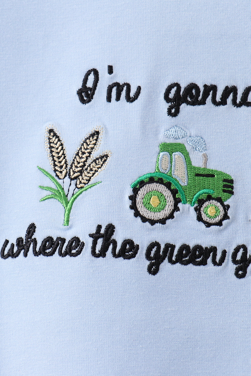 Blue Farm Embroidered Set