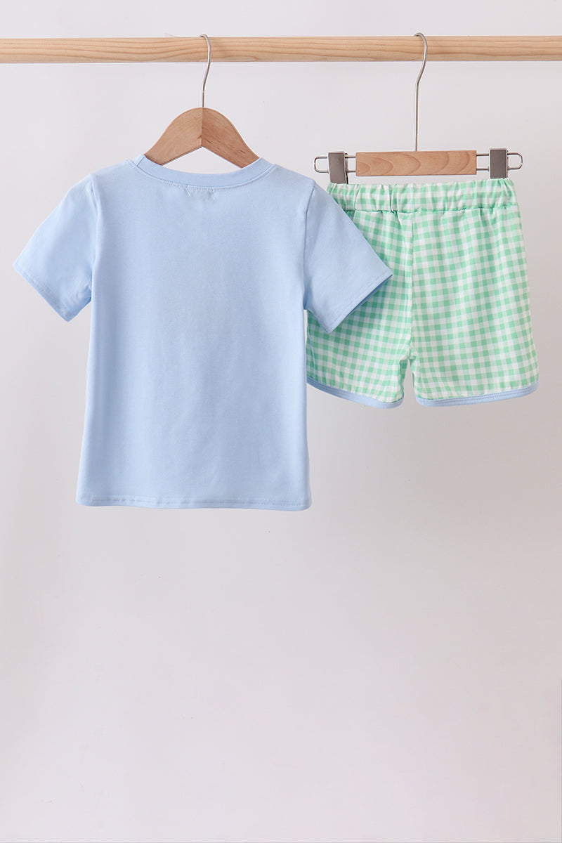 Blue Farm Embroidered Set