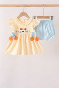 Hallo Fall Y'ALL Pumpkin Ruffle Bloomer Set
