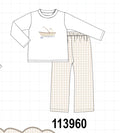 Khaki Puppy Fishing Embroidery Pants Set