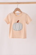 Khaki pumpkin applique top