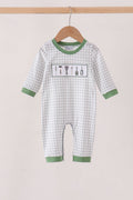 Green tools embroidery romper
