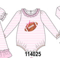 Pink football sequin stripe bubble