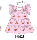 Pink football sequin tiered dress