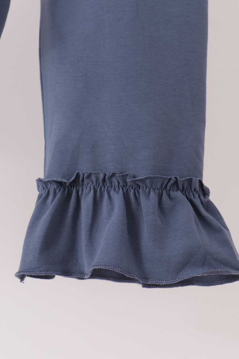 Floral smocked lace ruffle pants set