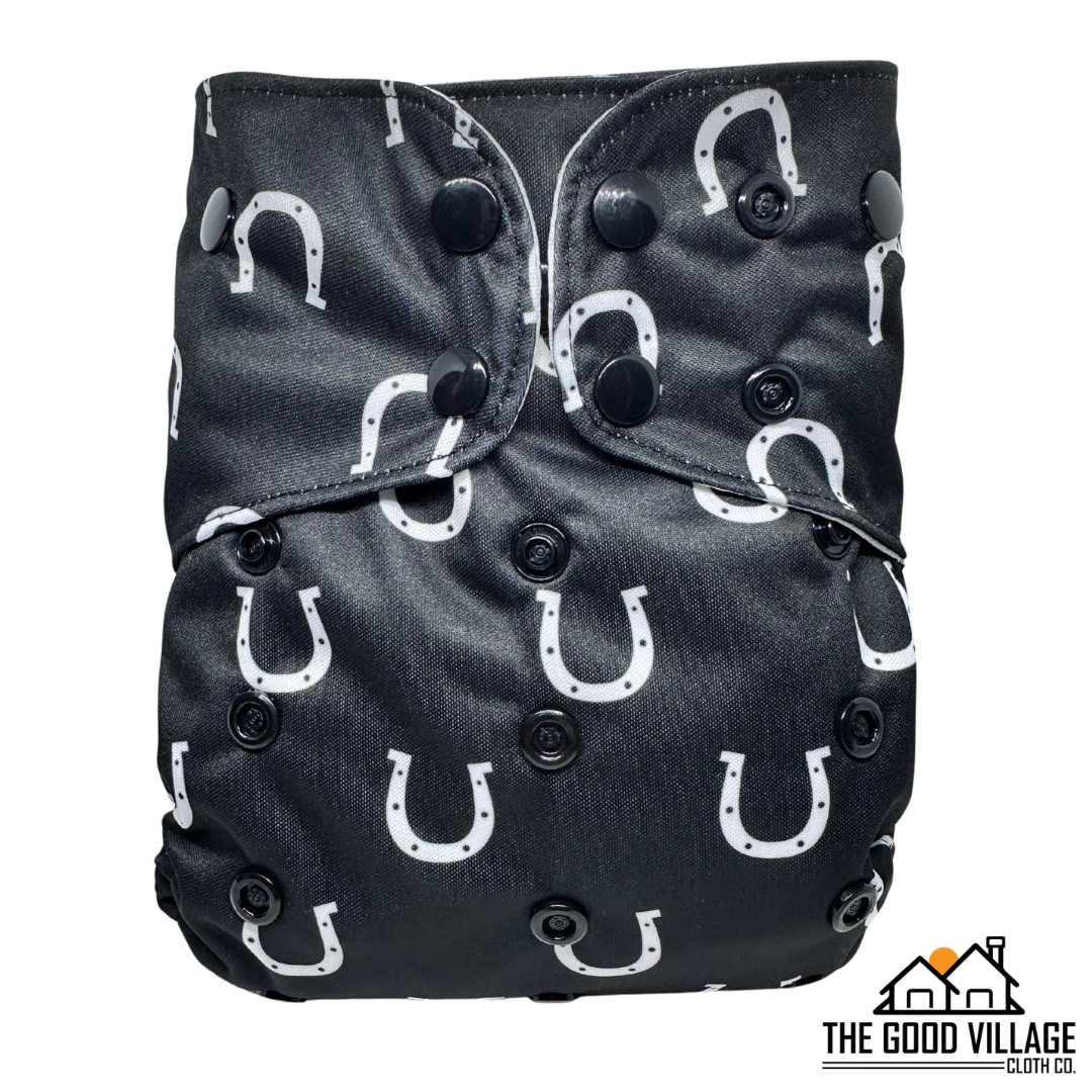 One Size Pocket Diaper | Horseshoes