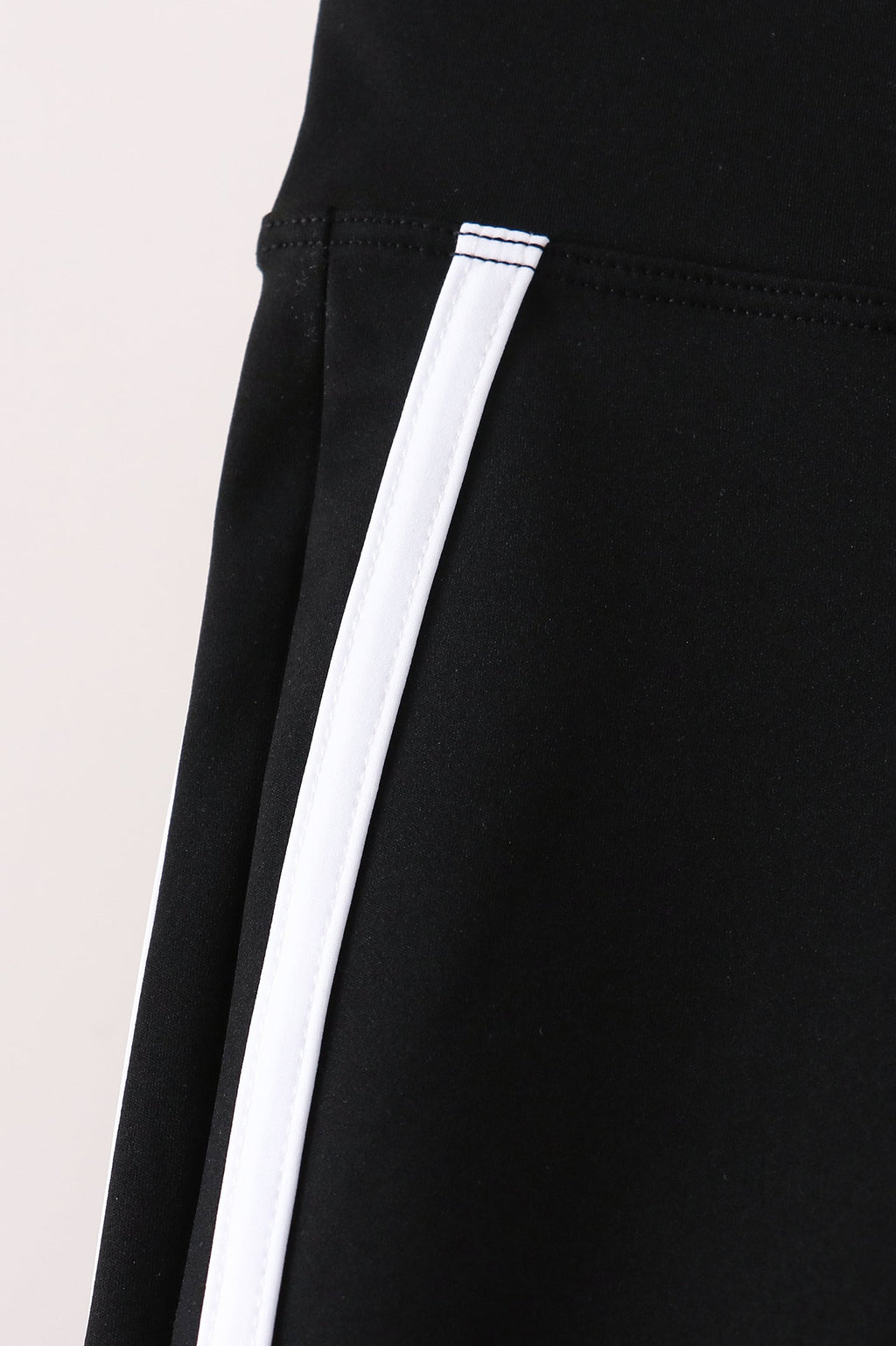 Black Flare Double Side Stripe Active Pants