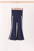 Navy Flare Double Side Stripe Active Pants