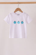 Blue pumpkin embroidery top