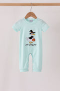 Blue goose embroidery romper