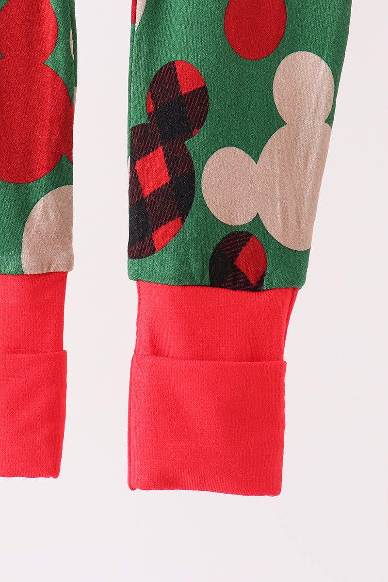 Red character bamboo zipper romper