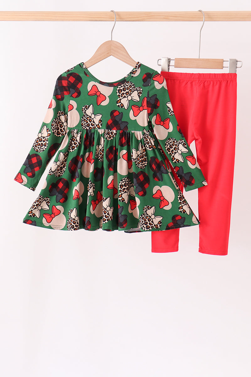 Red character bamboo pants set