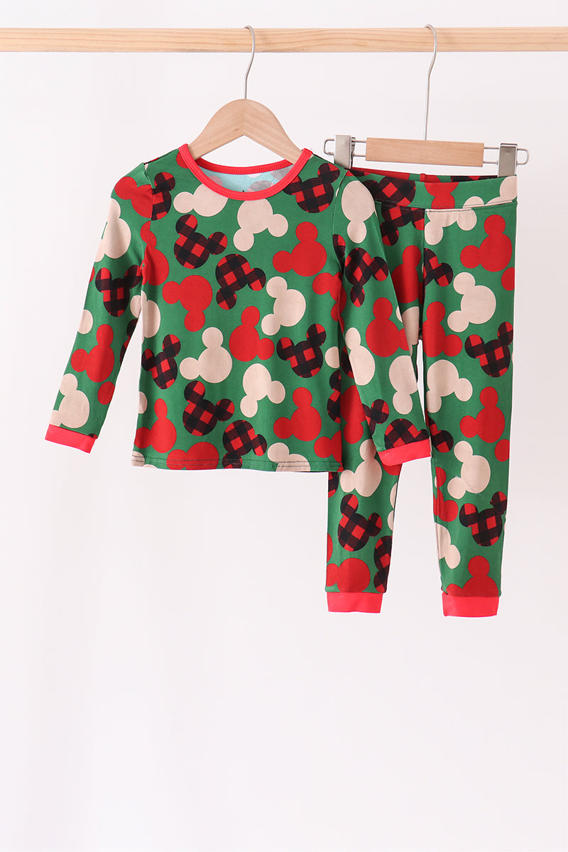 Red character bamboo pajama set