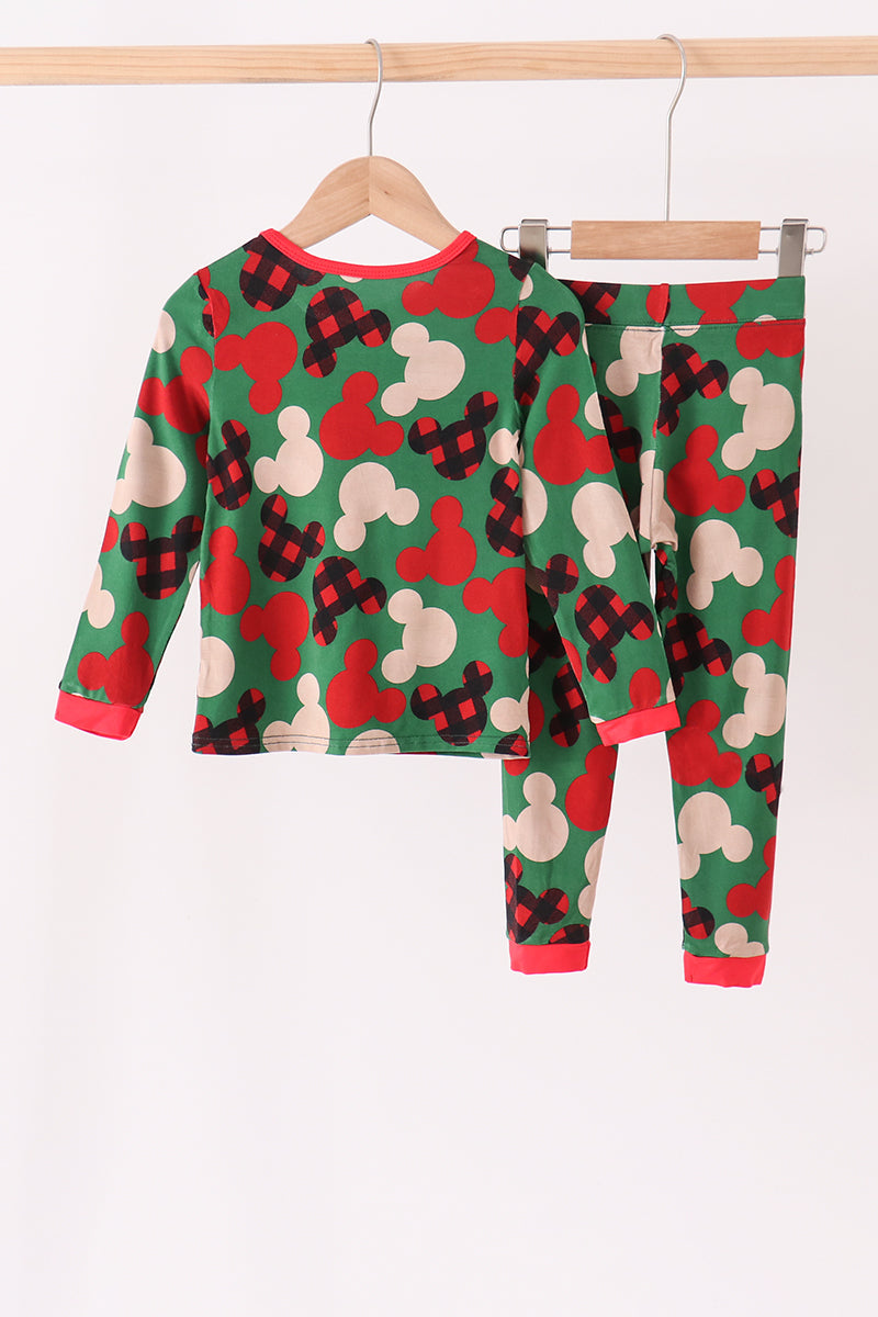 Red character bamboo pajama set