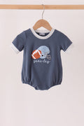 Navy football bow french knot bubble
