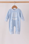 Blue skeleton print romper