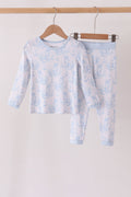 Blue dog bamboo pajama set