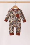 Camouflage tree pocket romper