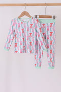 Green bow christmas tree bamboo pants set