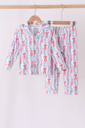 Green bow christmas tree bamboo pajama set