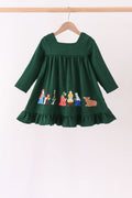 Forest nativity ruffle dress