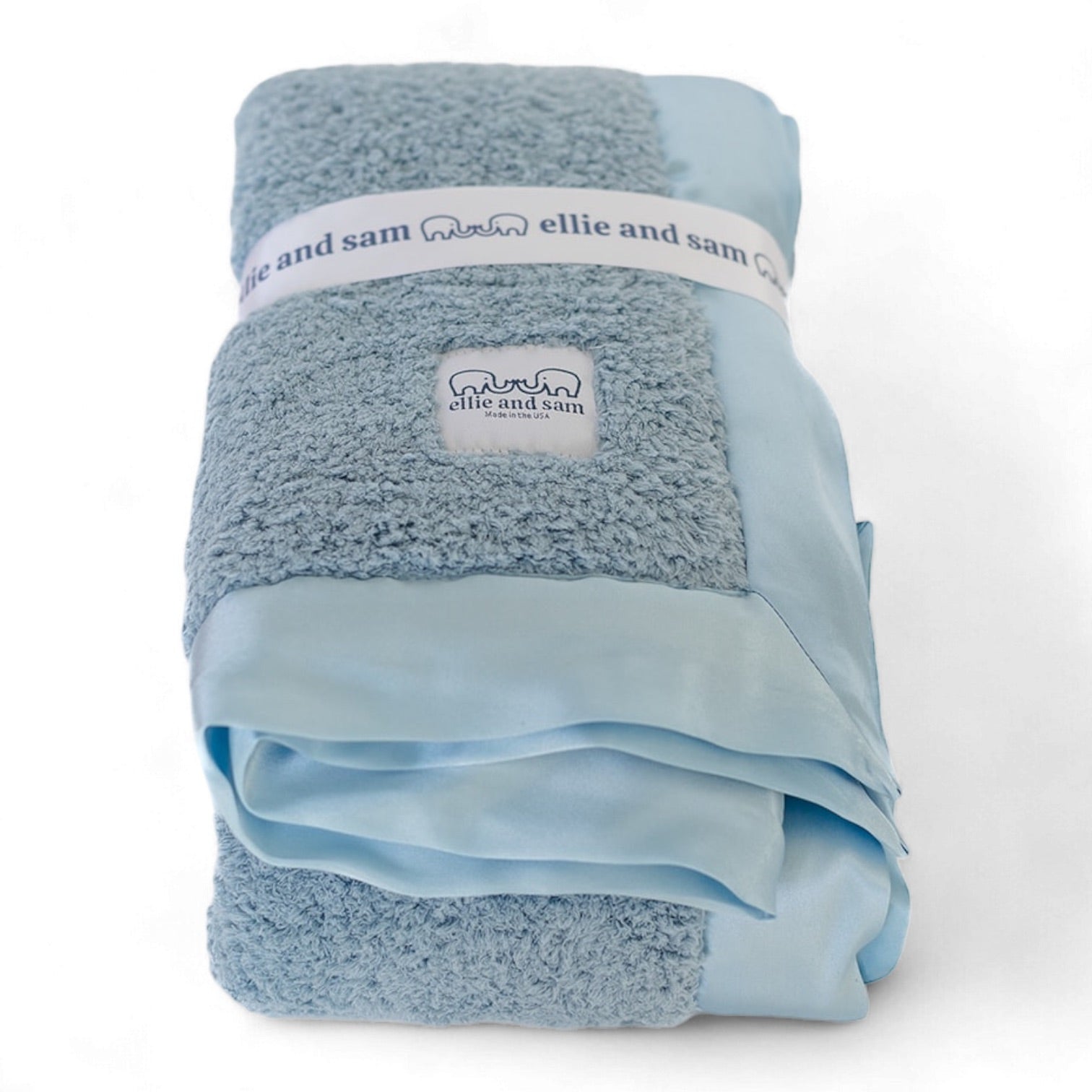 Classic Satin Border Blanket - Powder Blue
