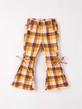 Fall Thanksgiving Brown Plaid Bow Trousers