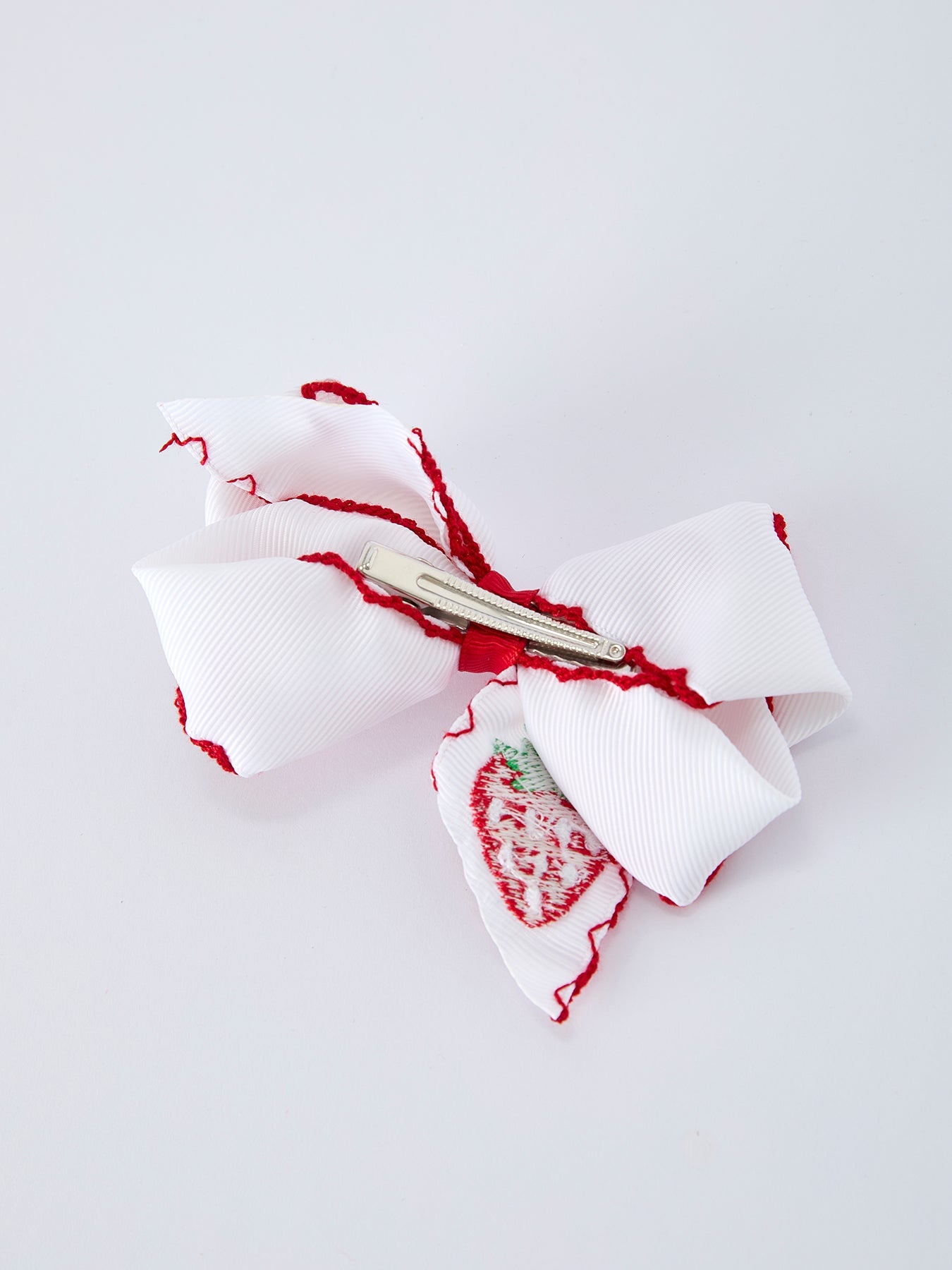 Strawberry Embroidered Girls Hairpin 4 Inches