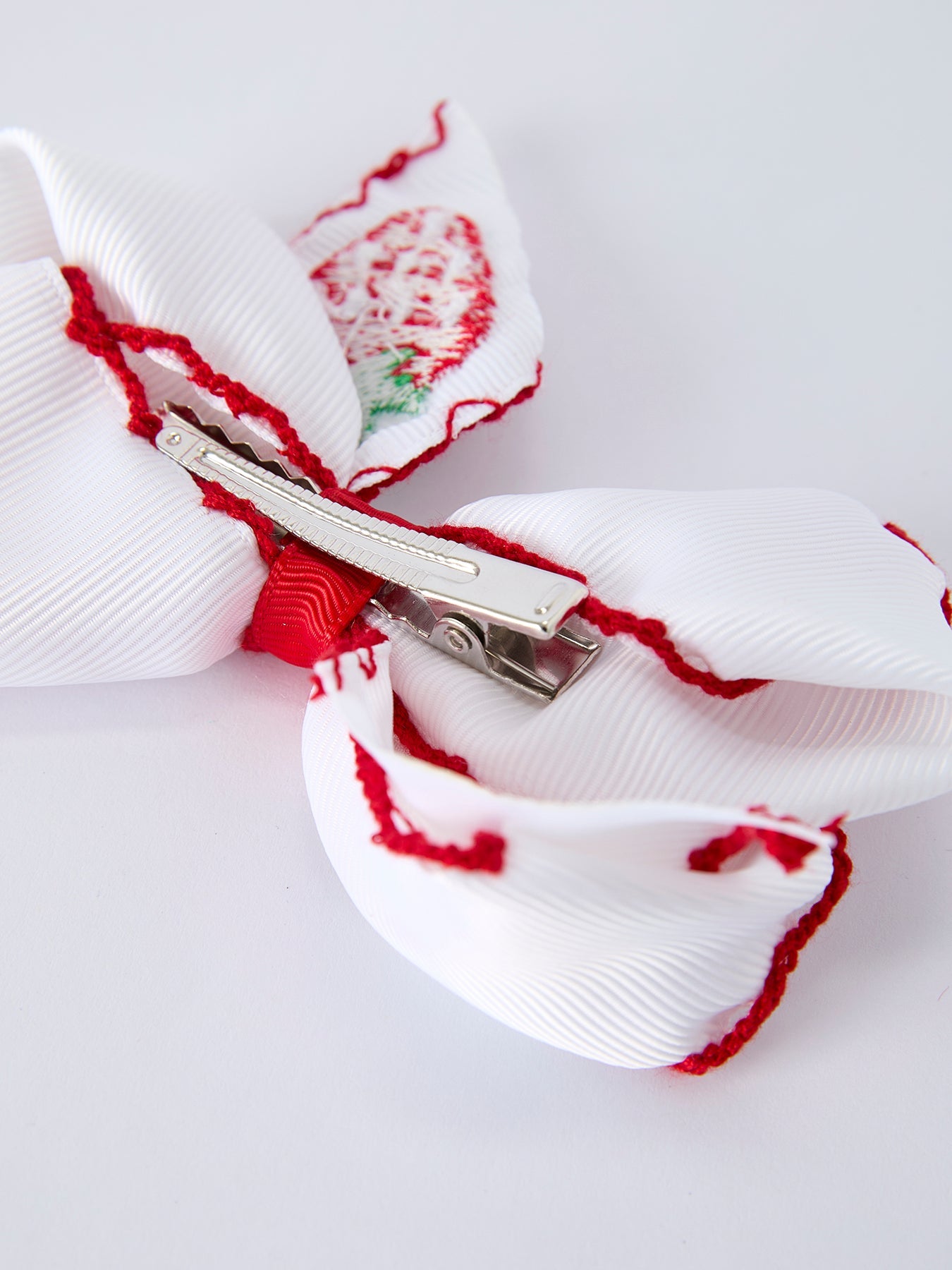 Strawberry Embroidered Girls Hairpin 4 Inches