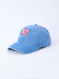 Blue Baseball Bow Applique Kids Hat
